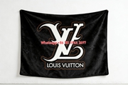 Luxury Black LV Flannel Throw Blanket 258
